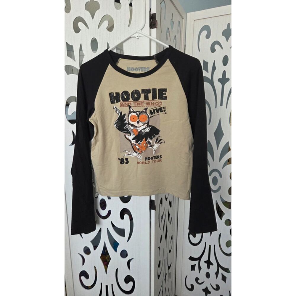 Hooters Hootie And The Wings Shirt XL Raglan 3/4 Sleeve Graphic NWT Cotton